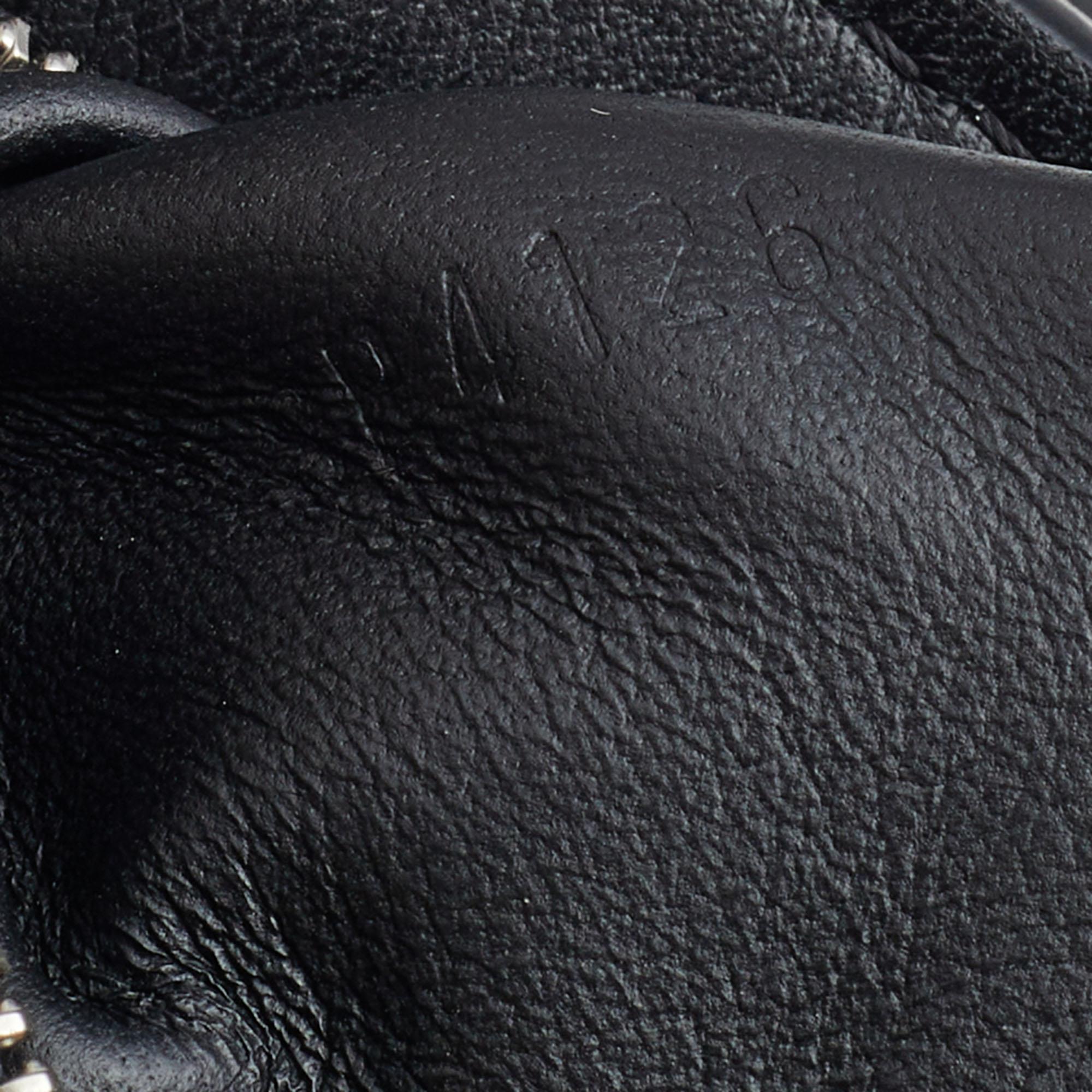 Women's Louis Vuitton Black Leather Blossom Capucines PM Bag