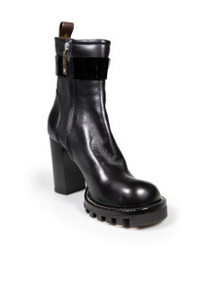Louis Vuitton Black Leather Botin Star Trail Boots Size IT 39