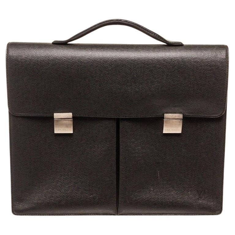 Louis Vuitton Black Leather Briefcase at 1stDibs