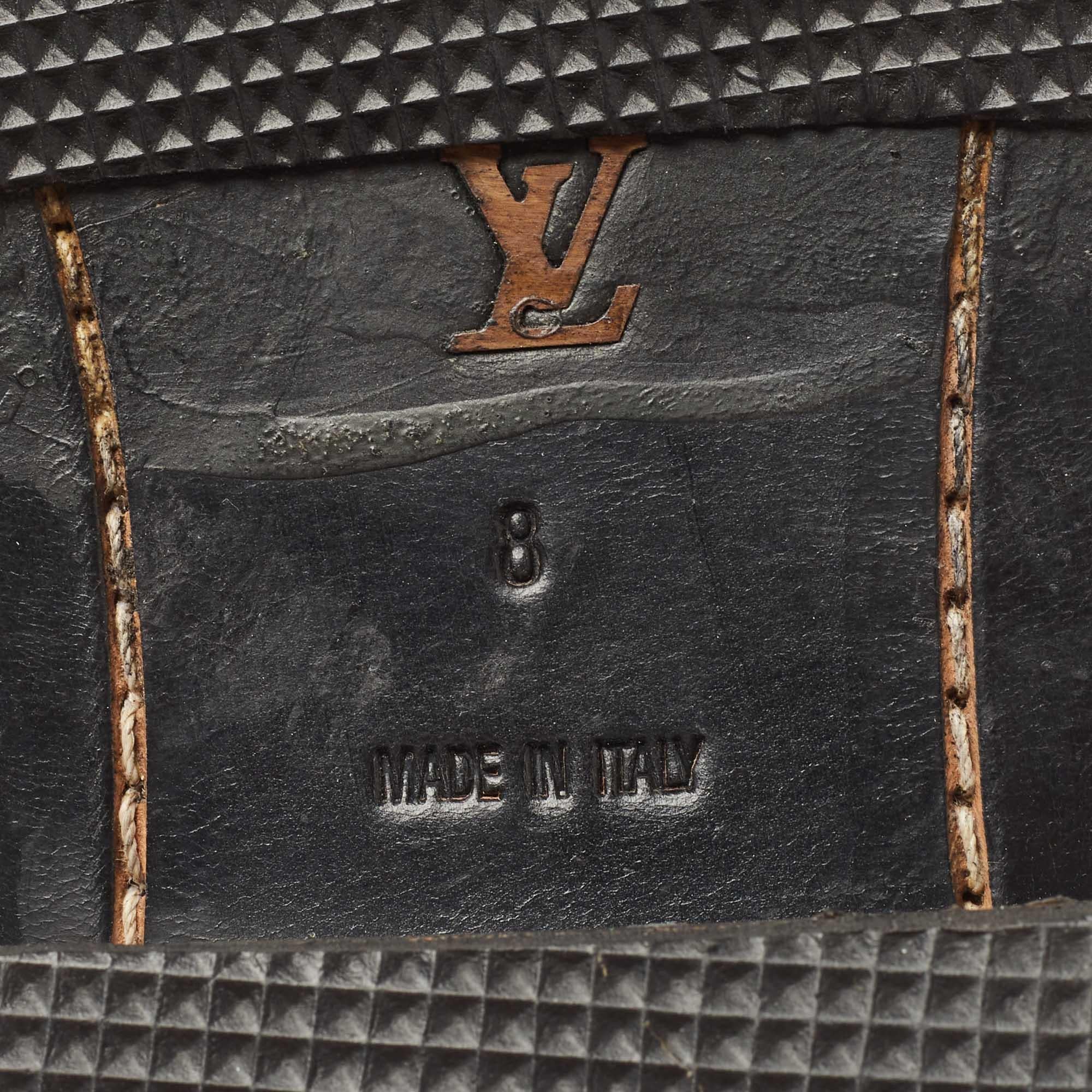 Louis Vuitton Black Leather Calf Length Boots Size 42 2