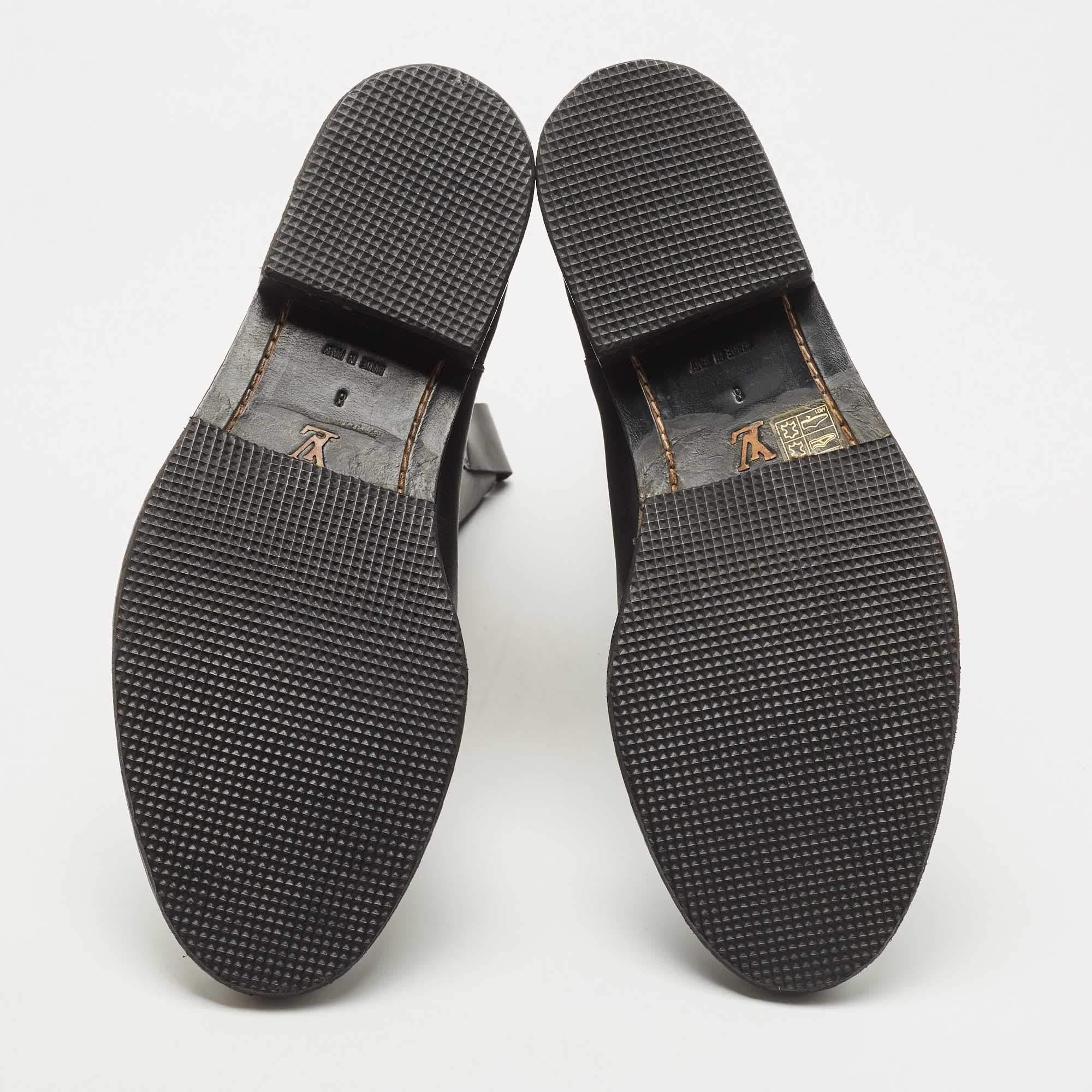 Louis Vuitton Black Leather Calf Length Boots Size 42 3