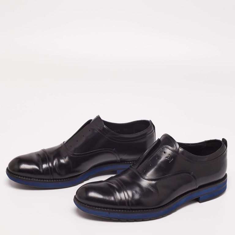 Louis Vuitton Black Leather Lace Up Derby Size 42.5 at 1stDibs