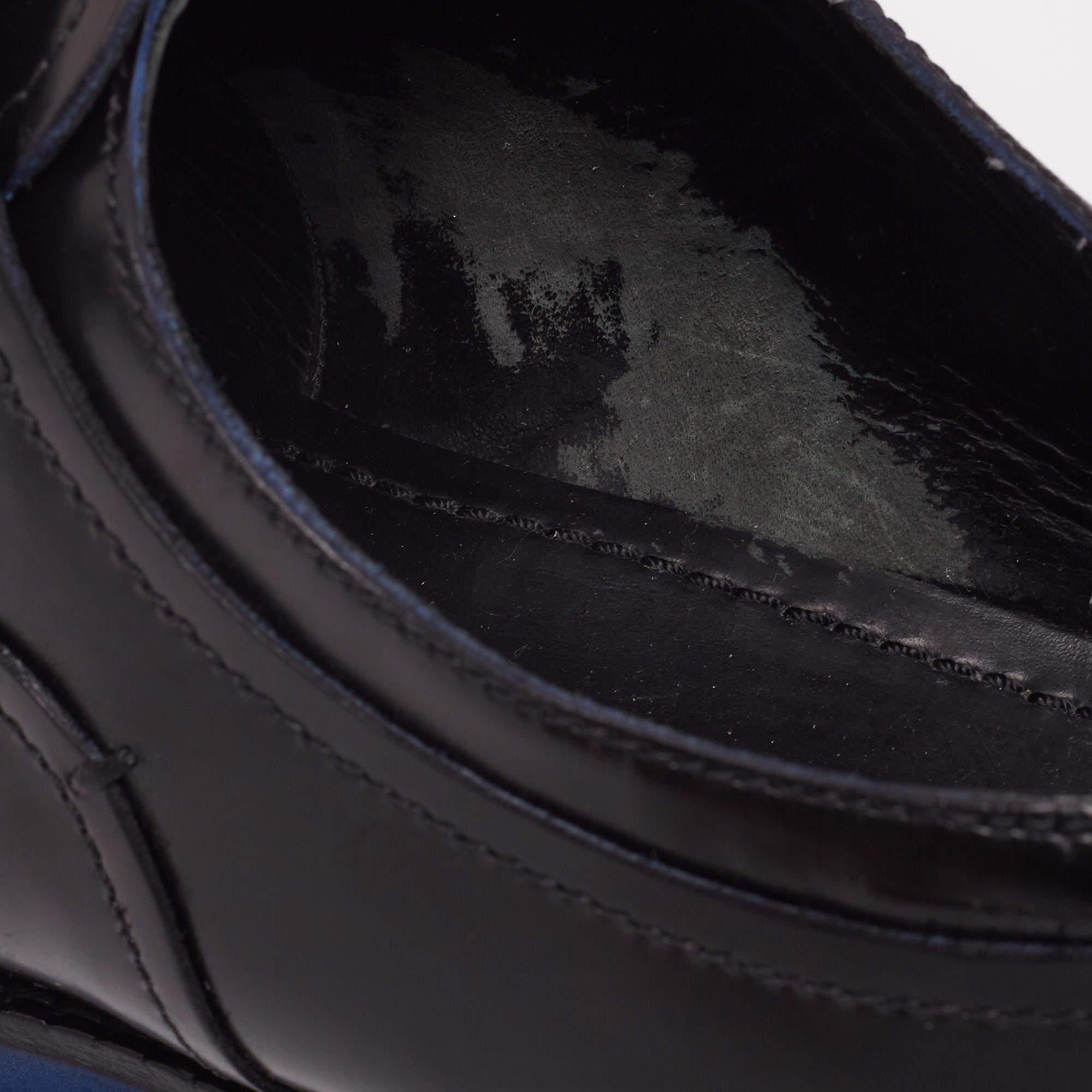 Louis Vuitton Black Leather Cap Toe Lace Up Derby Size 42.5 For Sale 3