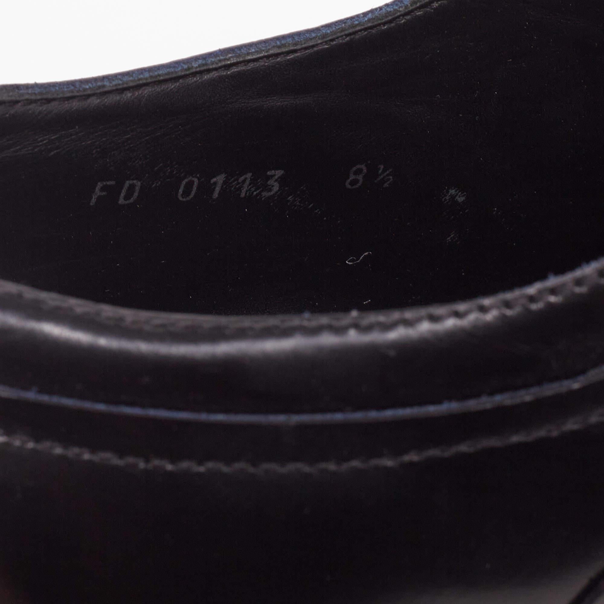Louis Vuitton Black Leather Cap Toe Lace Up Derby Size 42.5 For Sale 4