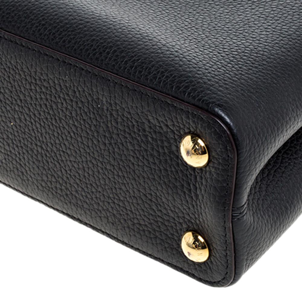 Louis Vuitton Black Leather Capucines BB Bag 4