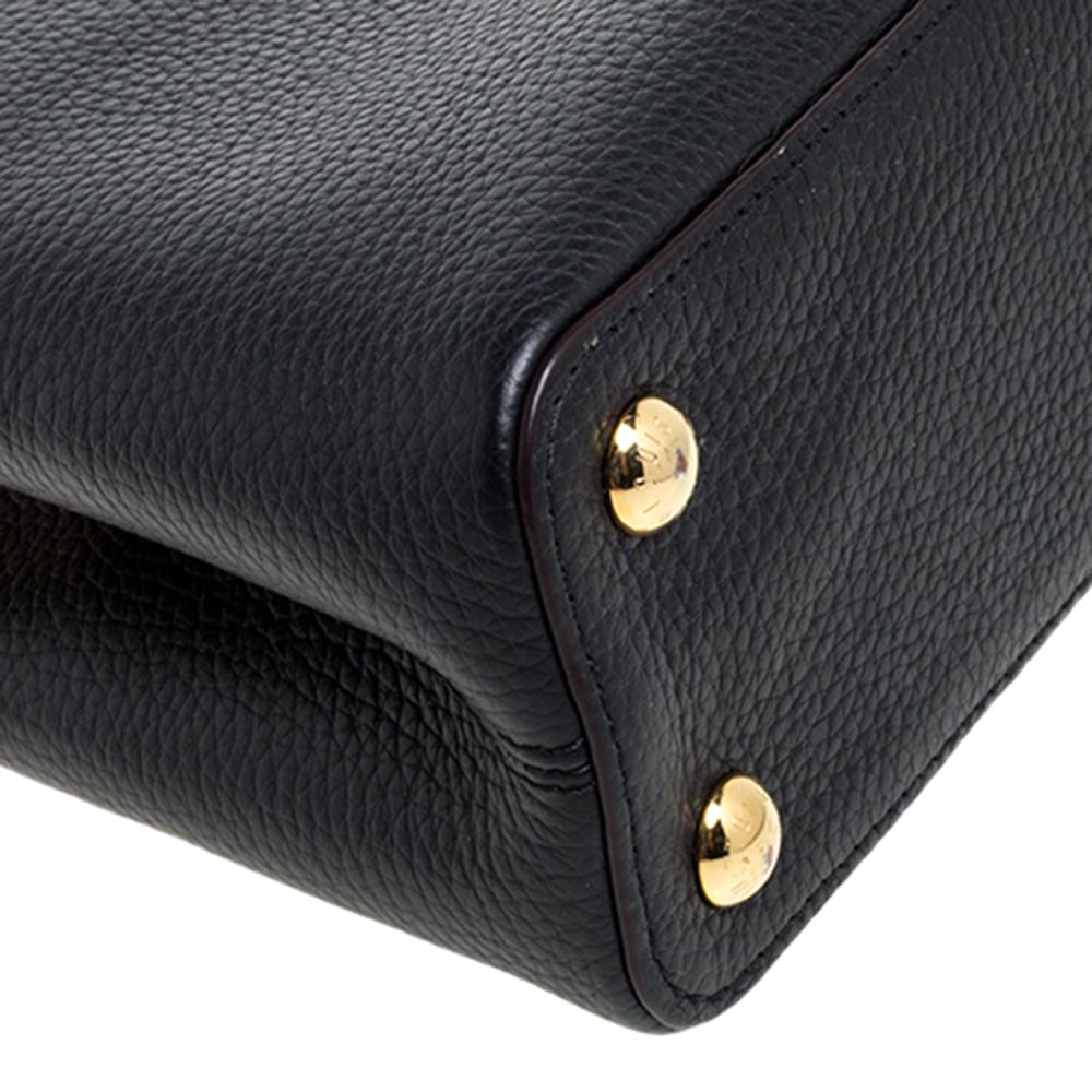 Louis Vuitton Black Leather Capucines BB Bag In Good Condition In Dubai, Al Qouz 2