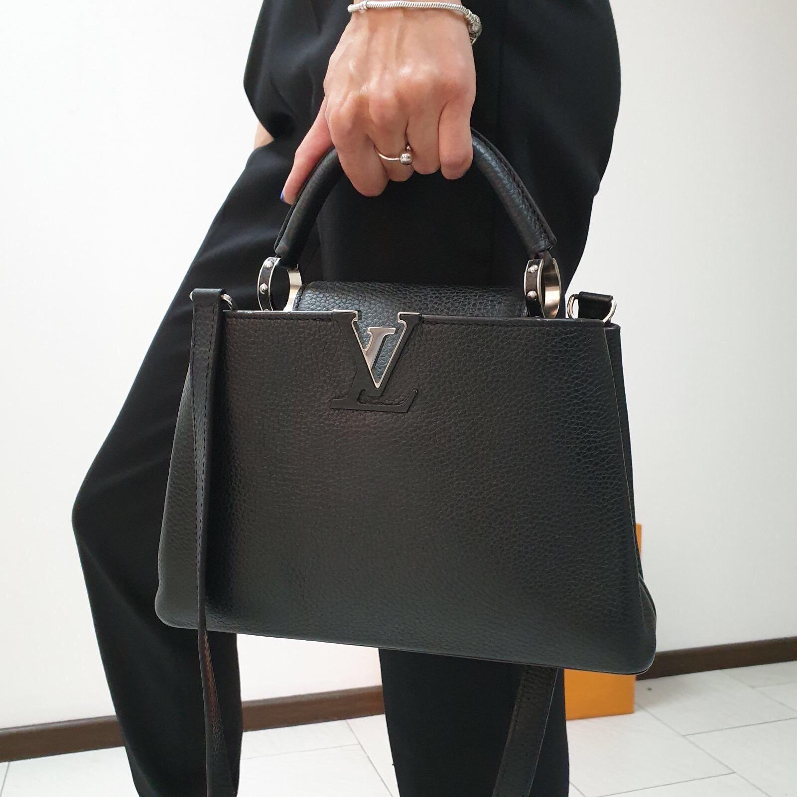 Louis Vuitton Black Leather Capucines BB Shoulder Bag 8