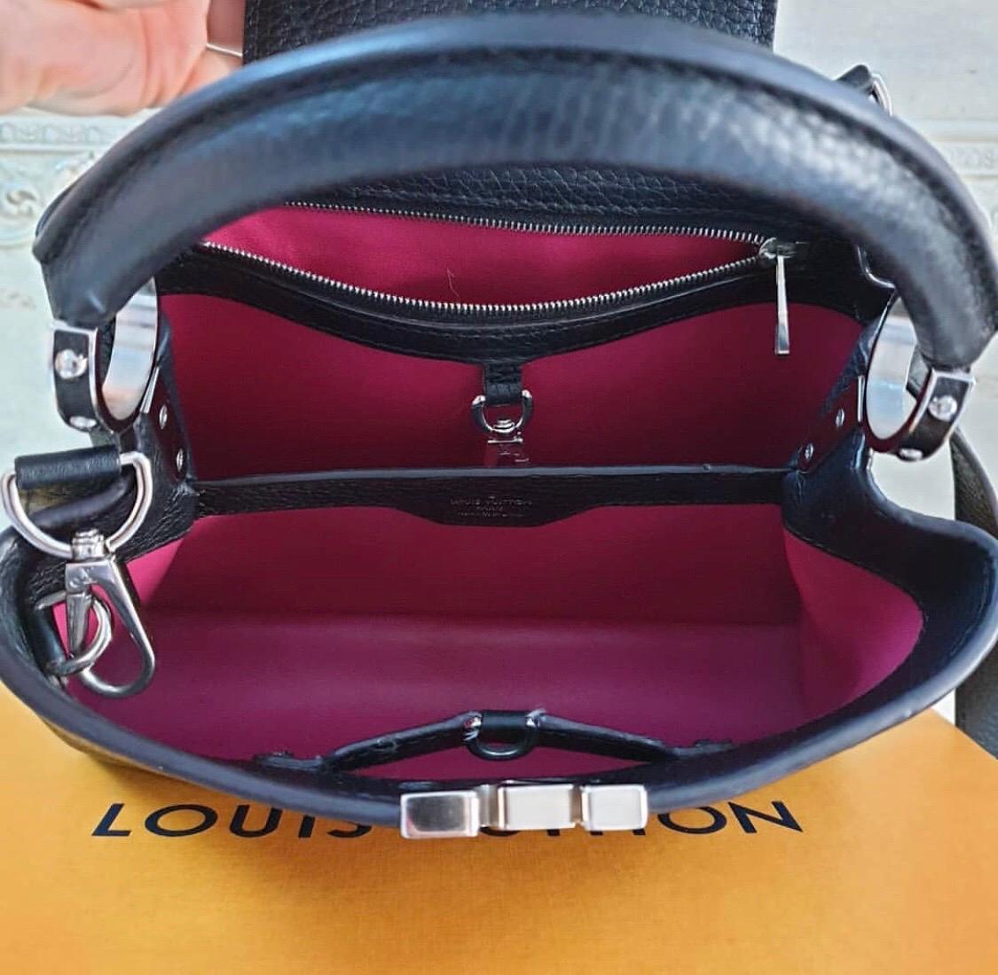 Women's Louis Vuitton Black Leather Capucines BB Shoulder Bag