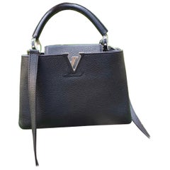 Louis Vuitton Black Leather Capucines BB Shoulder Bag at 1stDibs