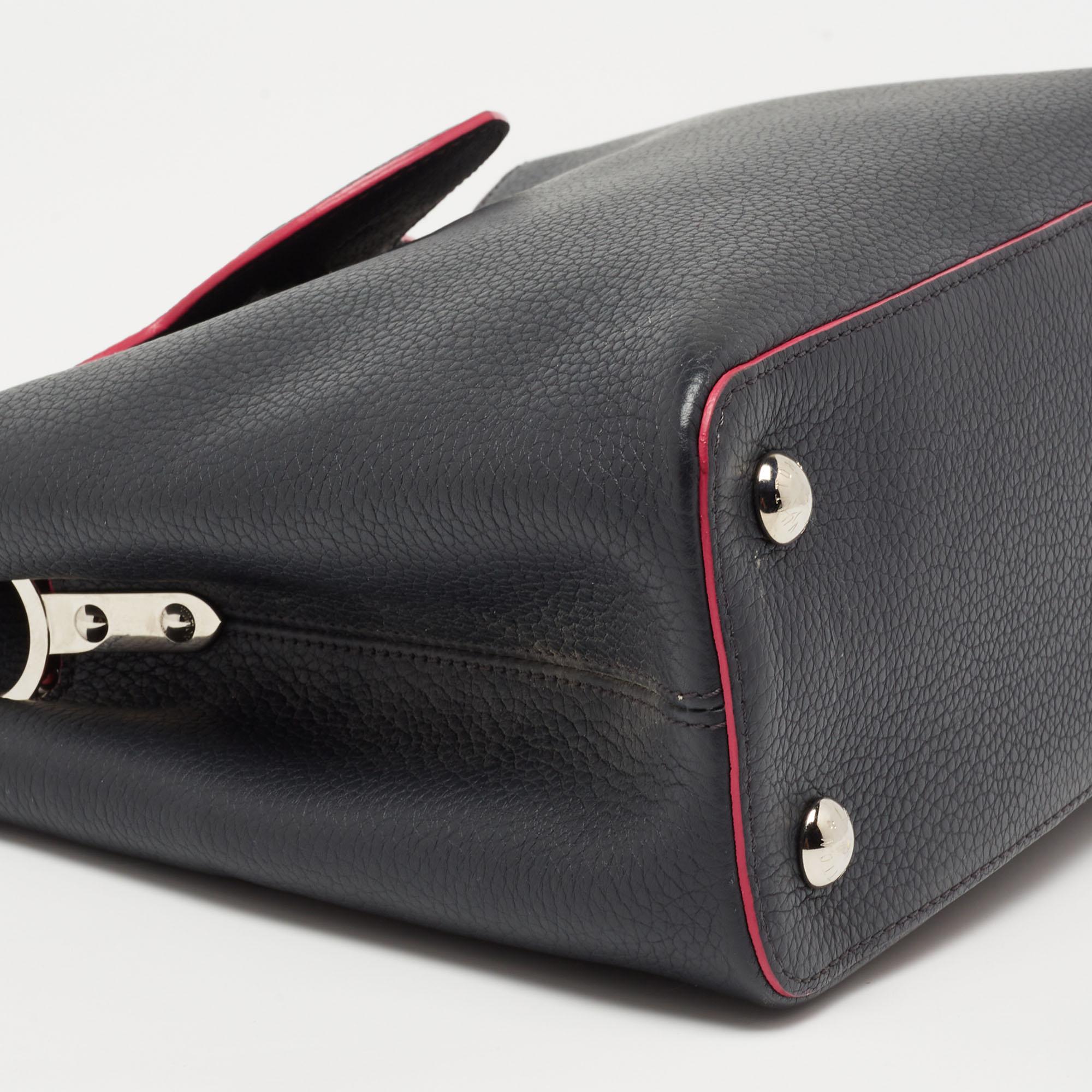 Louis Vuitton Black Leather Capucines MM Bag 5