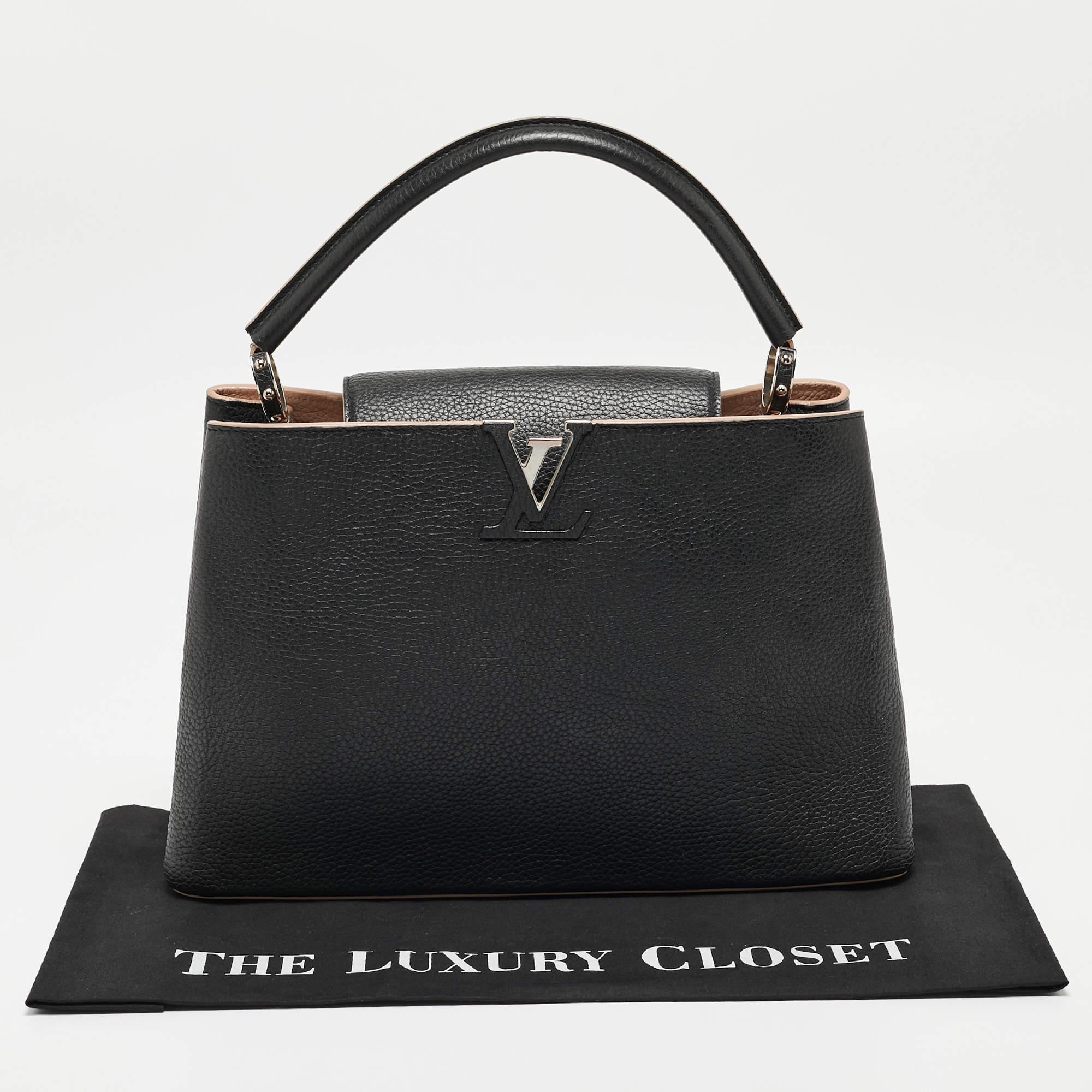 Louis Vuitton Black Leather Capucines MM Bag 13