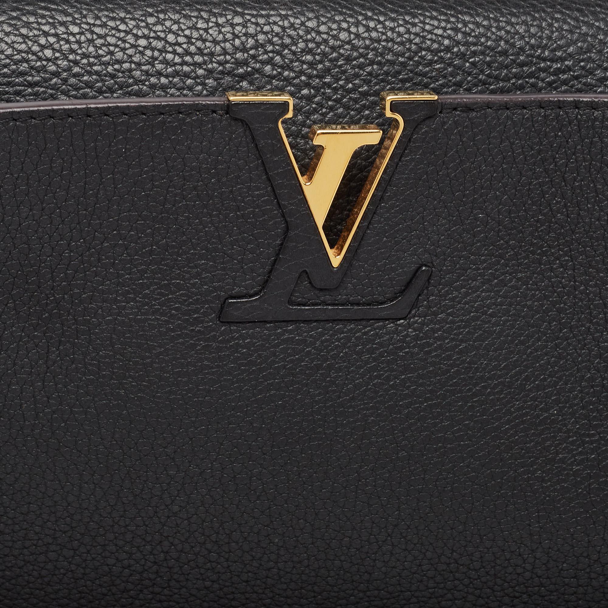 Louis Vuitton Black Leather Capucines MM Bag 1