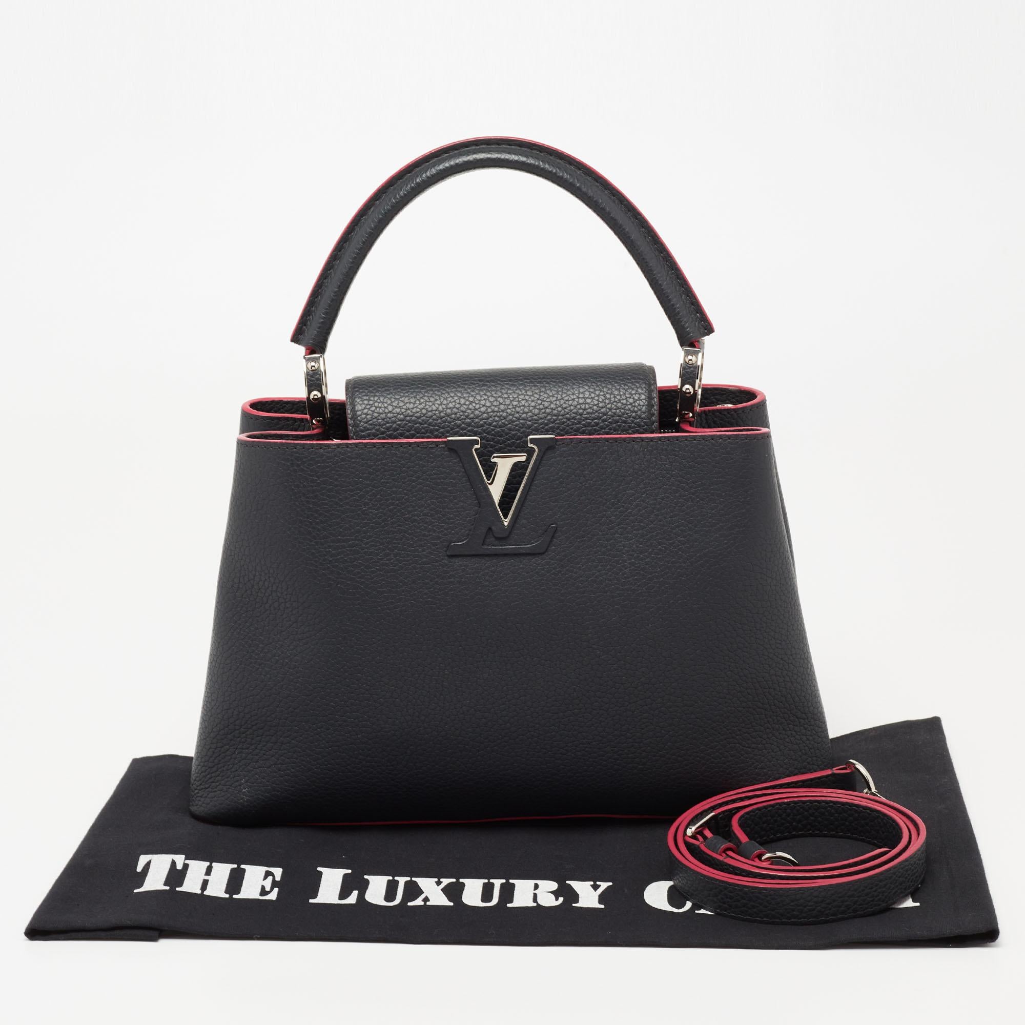 Louis Vuitton Black Leather Capucines MM Bag 1