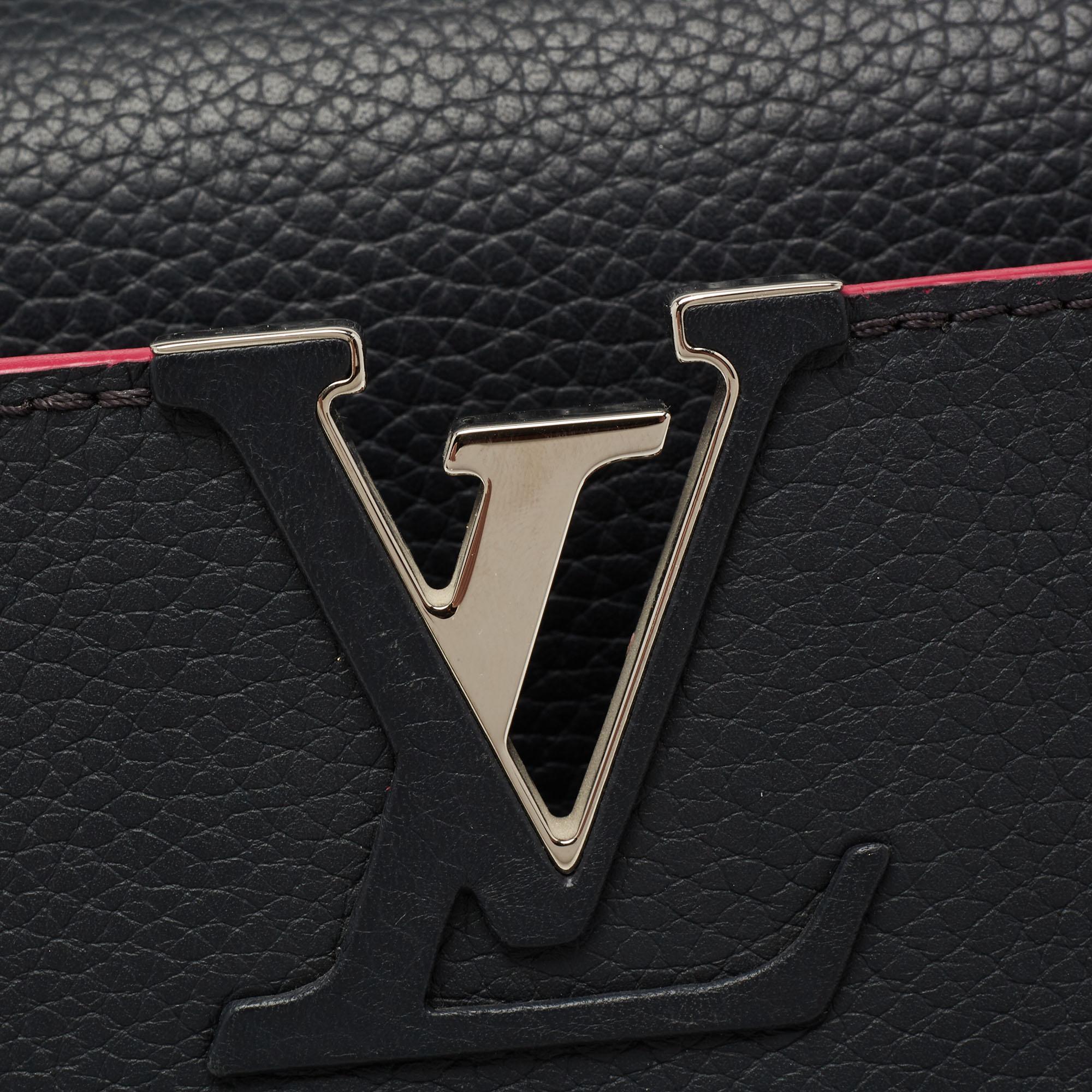 Louis Vuitton Black Leather Capucines MM Bag 2
