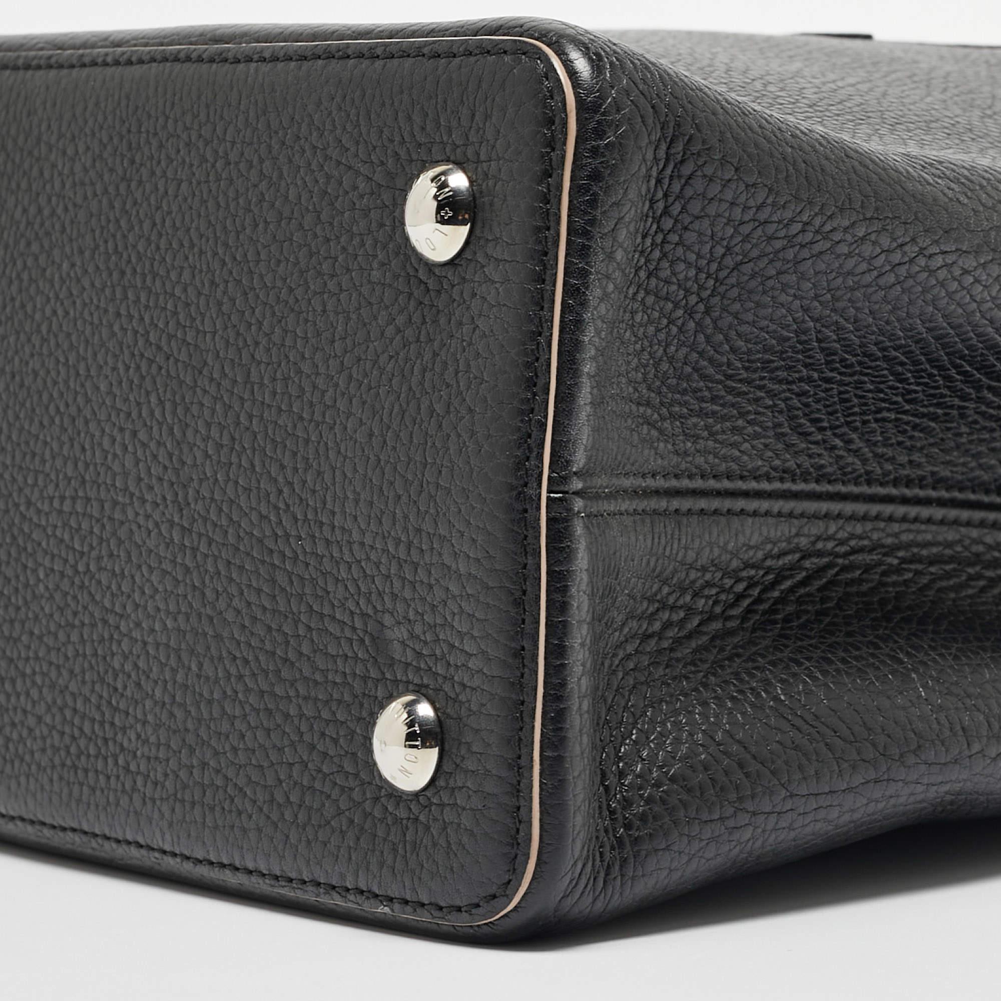 Louis Vuitton Black Leather Capucines MM Bag 4