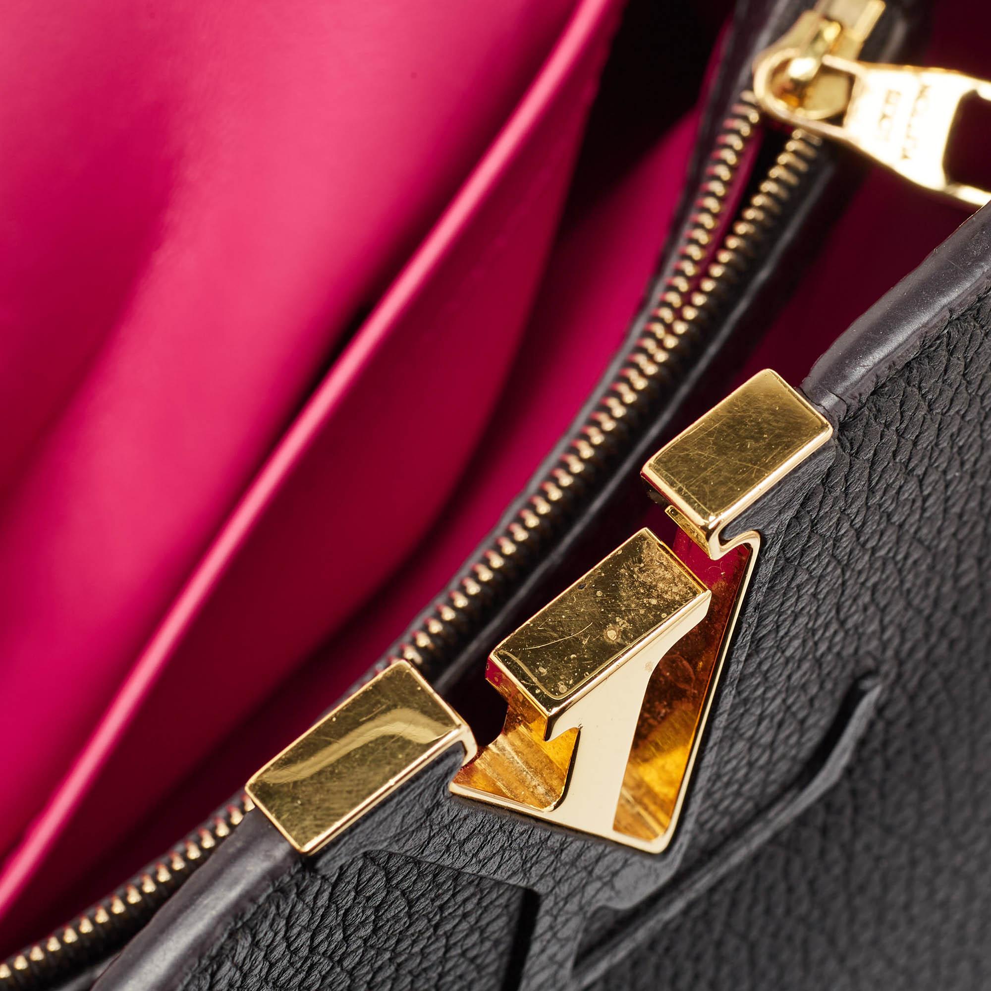 Louis Vuitton Black Leather Capucines MM Bag 5