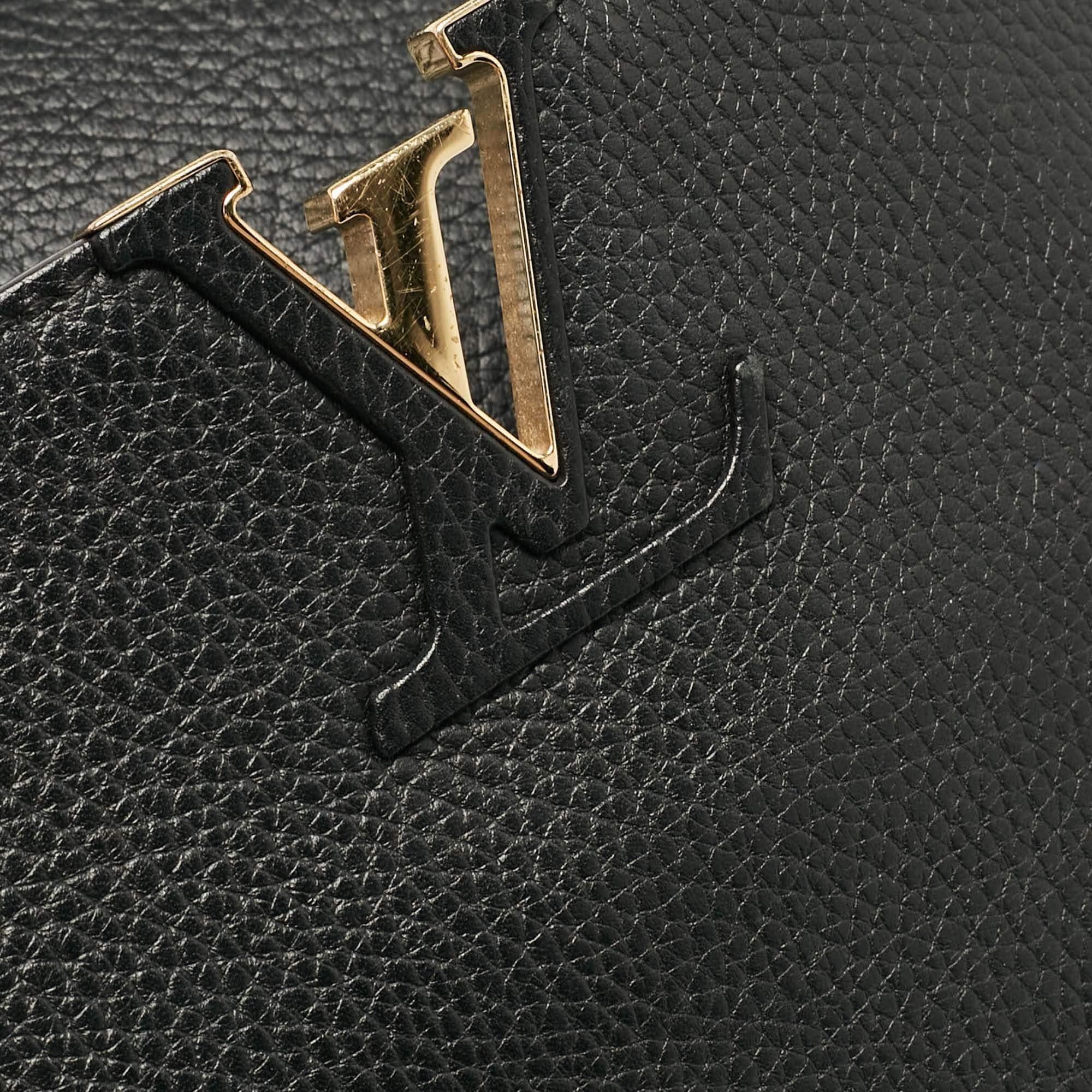 Louis Vuitton Black Leather Capucines PM Bag 2