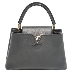 Louis Vuitton Black Leather Capucines PM Bag