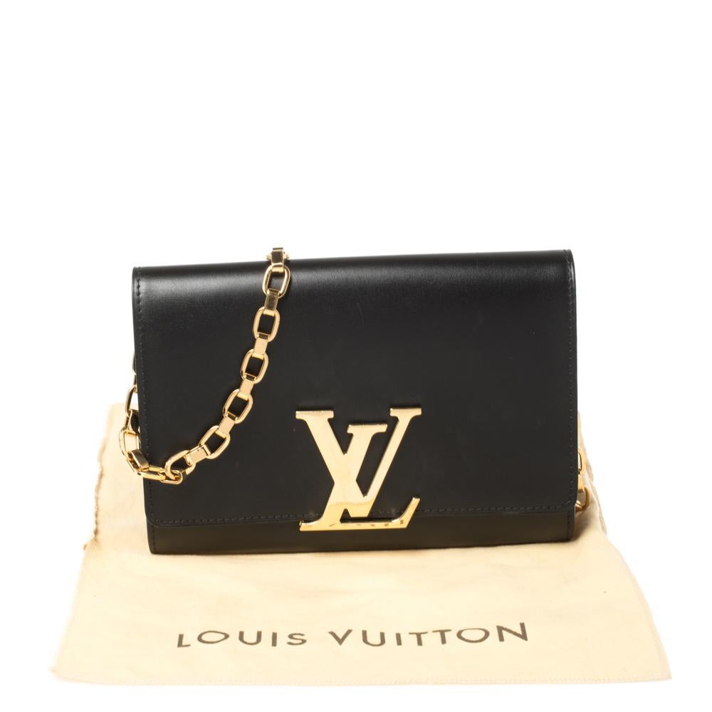 Louis Vuitton Black Leather Chain Louise GM Bag 7