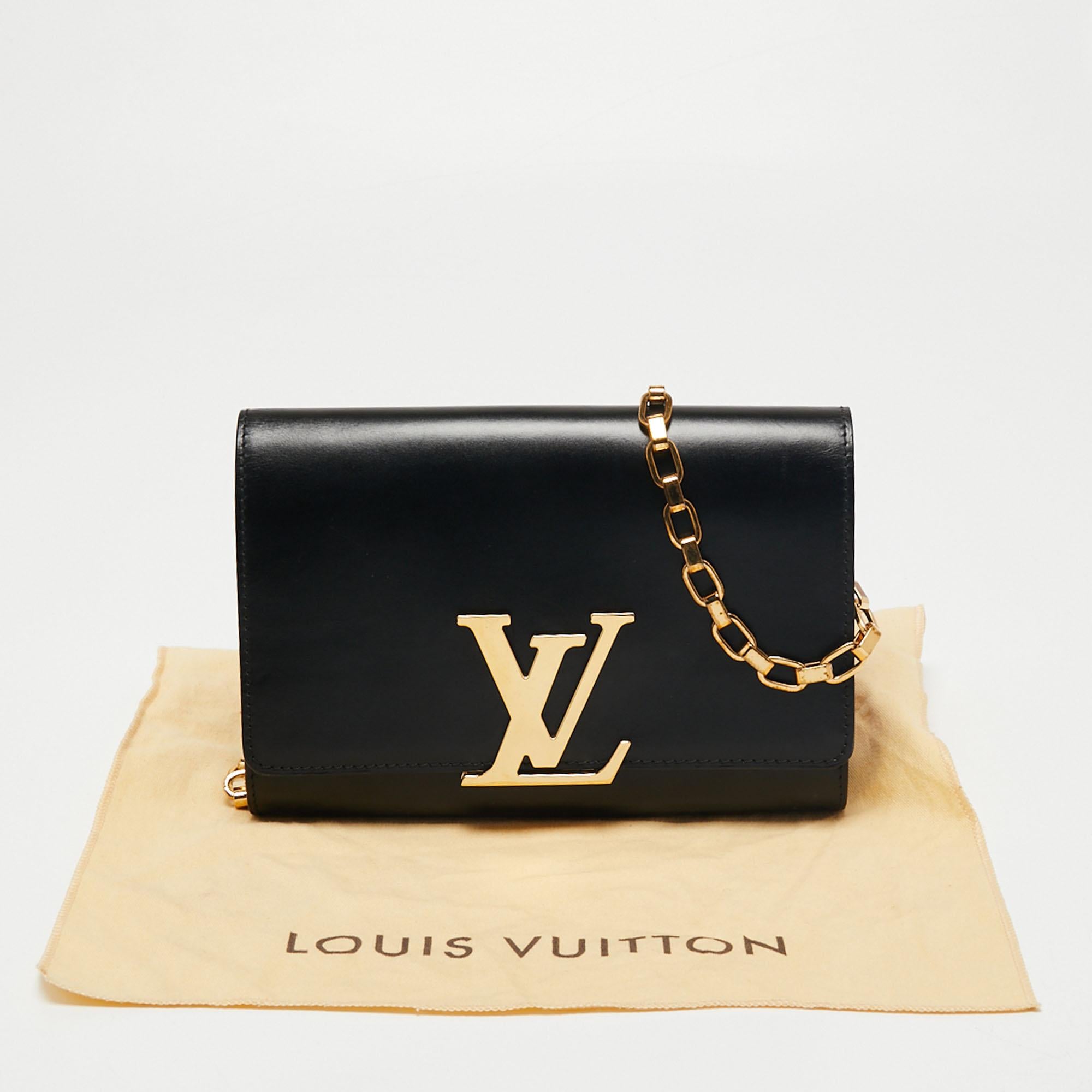 Louis Vuitton Black Leather Chain Louise GM Bag 6