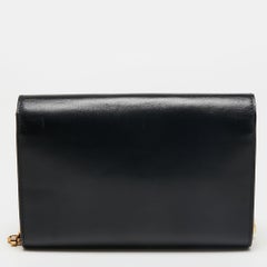 Louis Vuitton Black Leather Chain Louise GM Bag