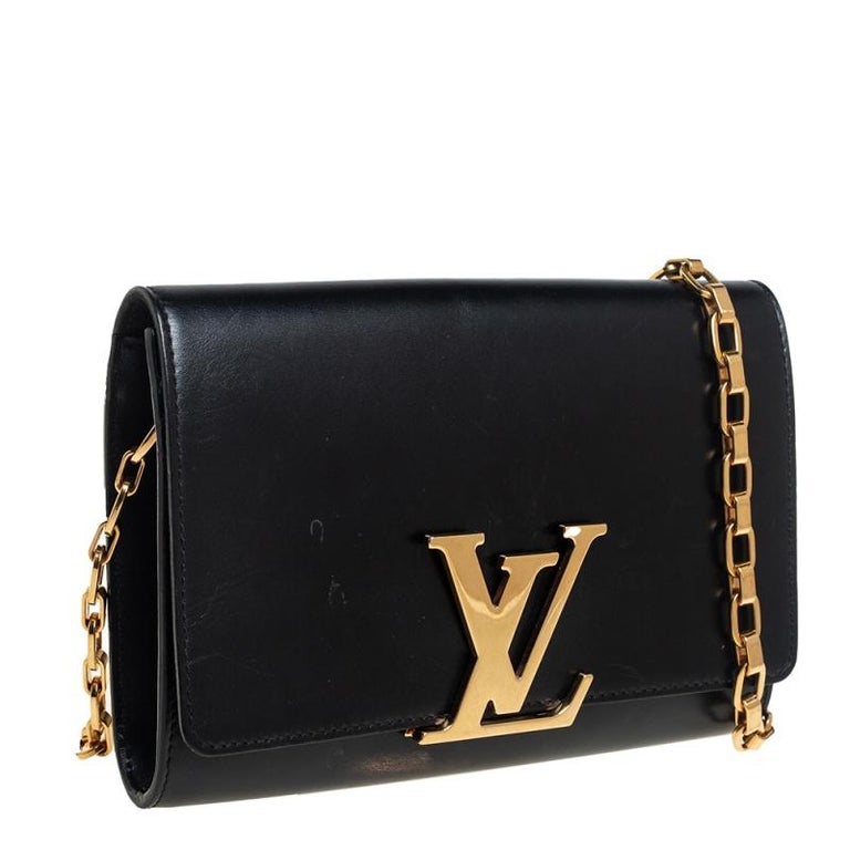 lv black leather purse