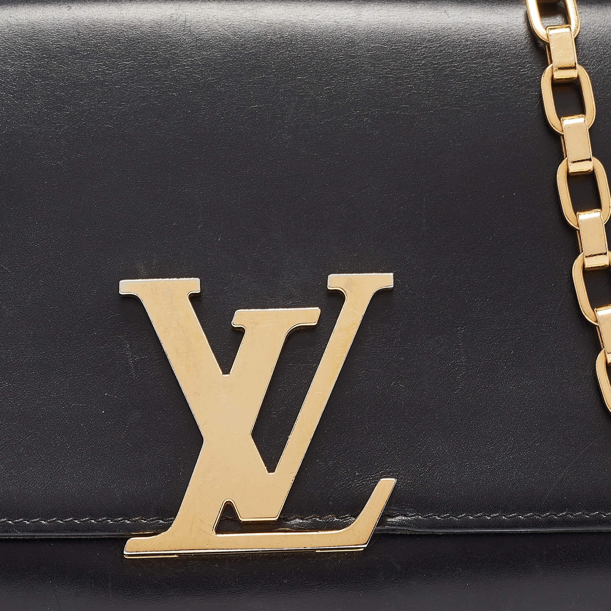 Louis Vuitton Black Leather Chain Louise GM Bag 1