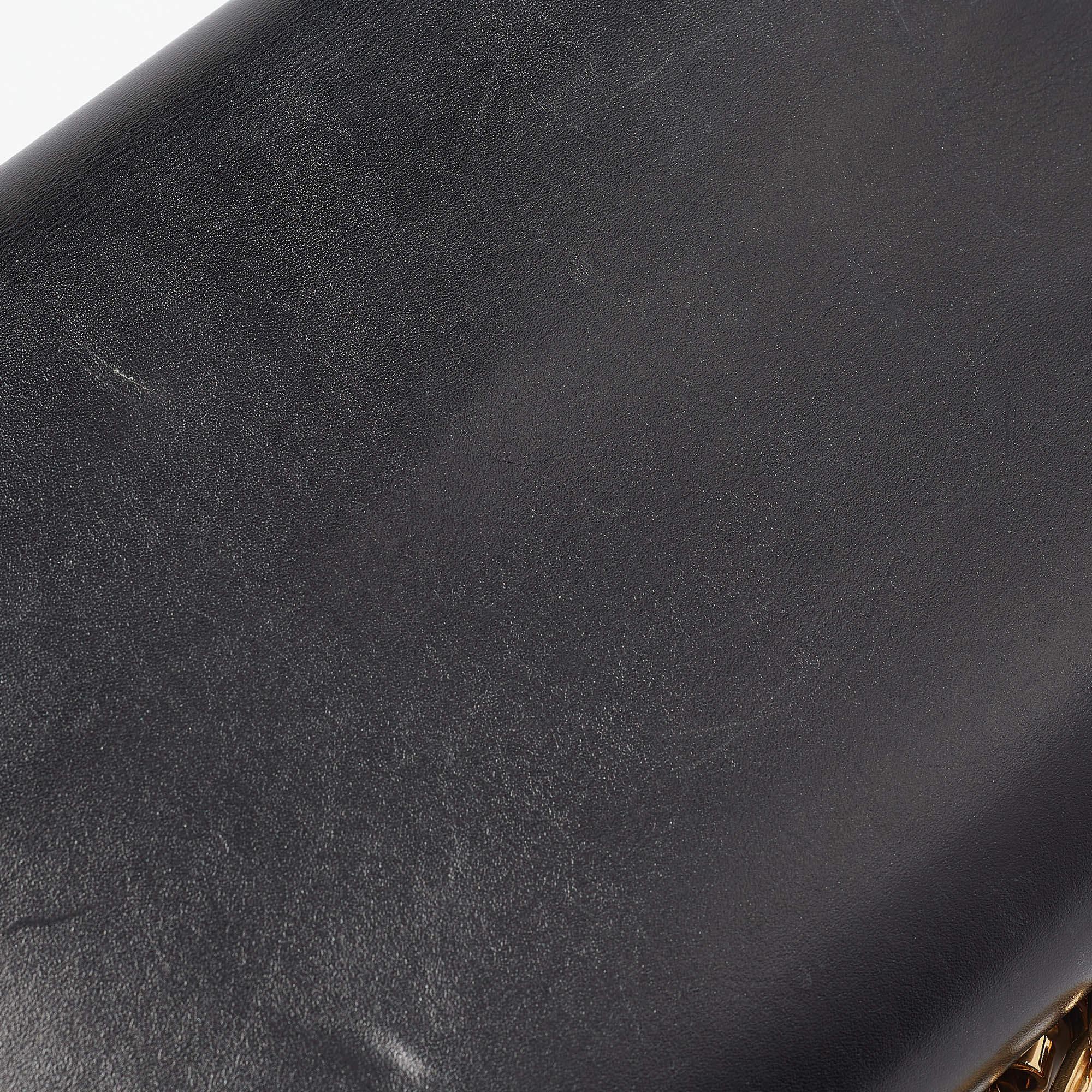 Louis Vuitton Black Leather Chain Louise GM Bag 2