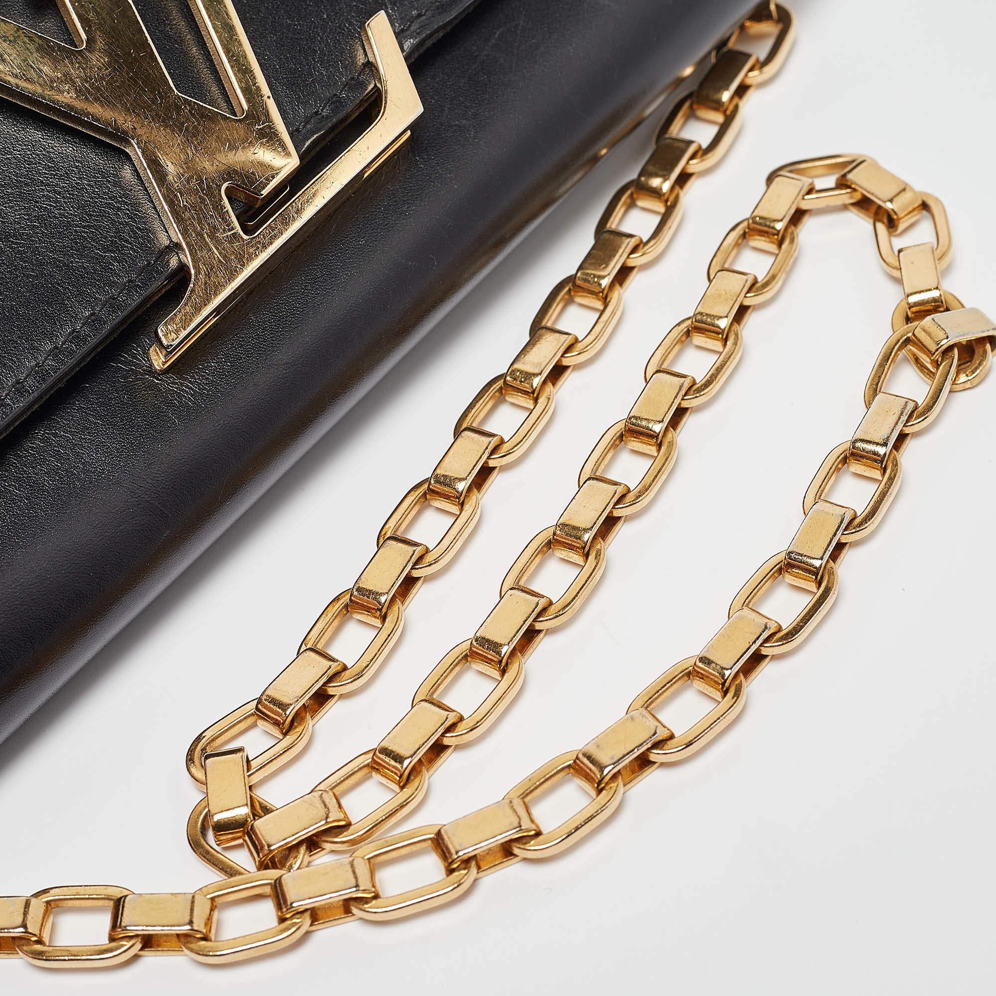 Louis Vuitton Black Leather Chain Louise GM Bag 3