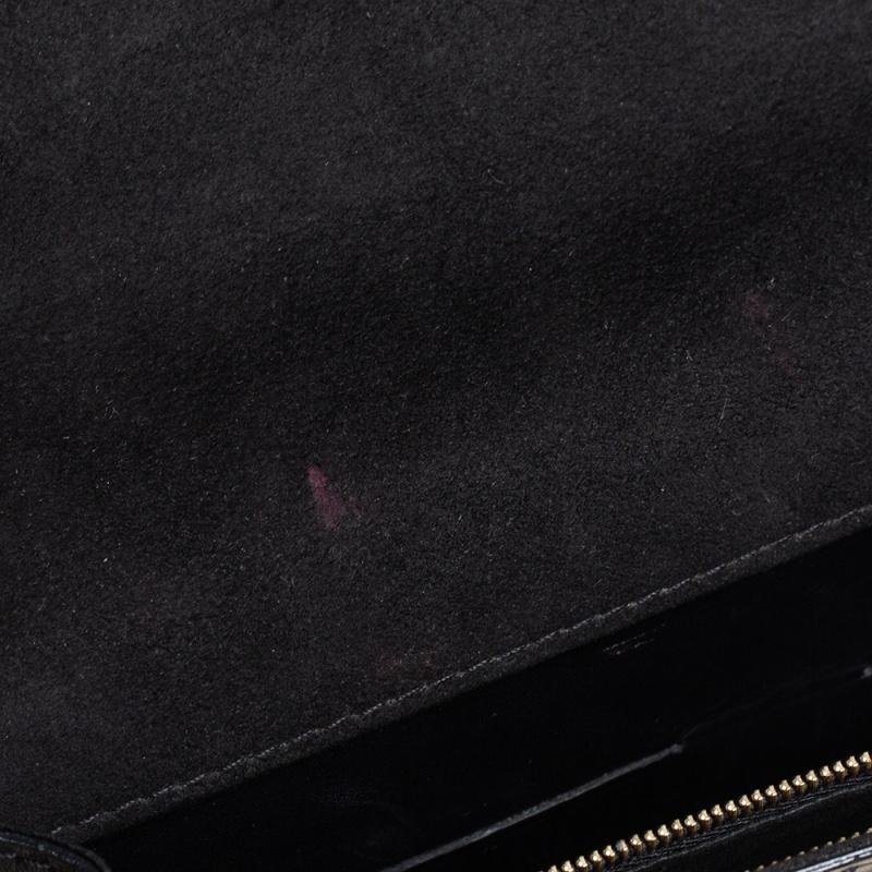 Louis Vuitton Schwarzes Leder Kette Louise GM Tasche 2