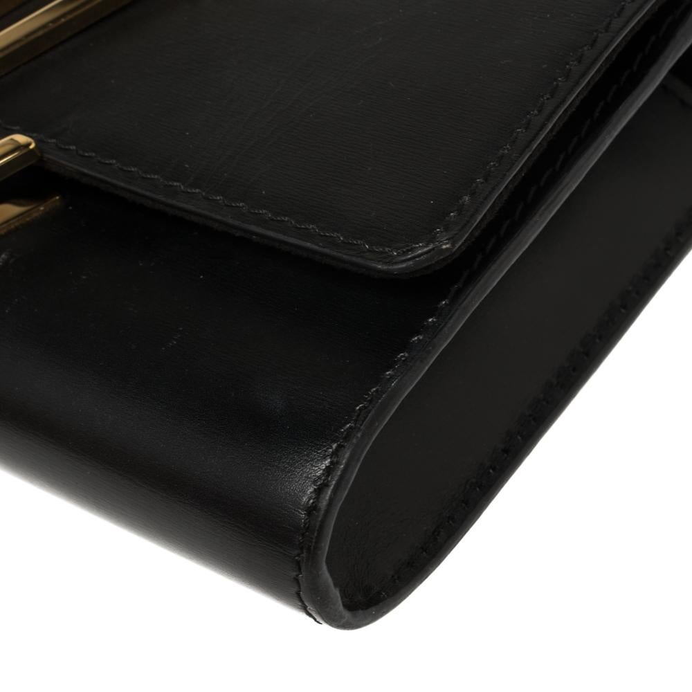 Louis Vuitton Schwarzes Leder Kette Louise MM Tasche 6