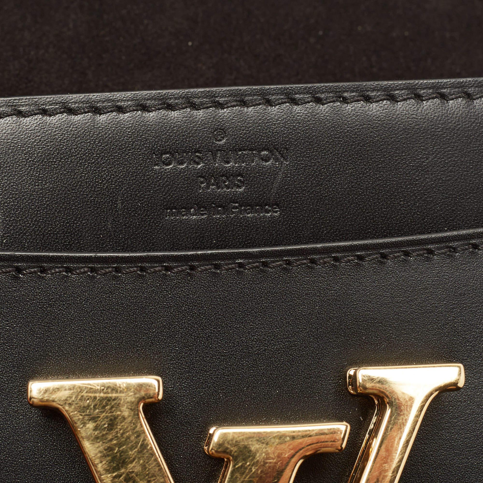 Louis Vuitton Black Leather Chain Louise MM Bag 6
