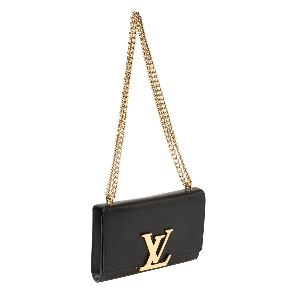 lv black bag with gold chain