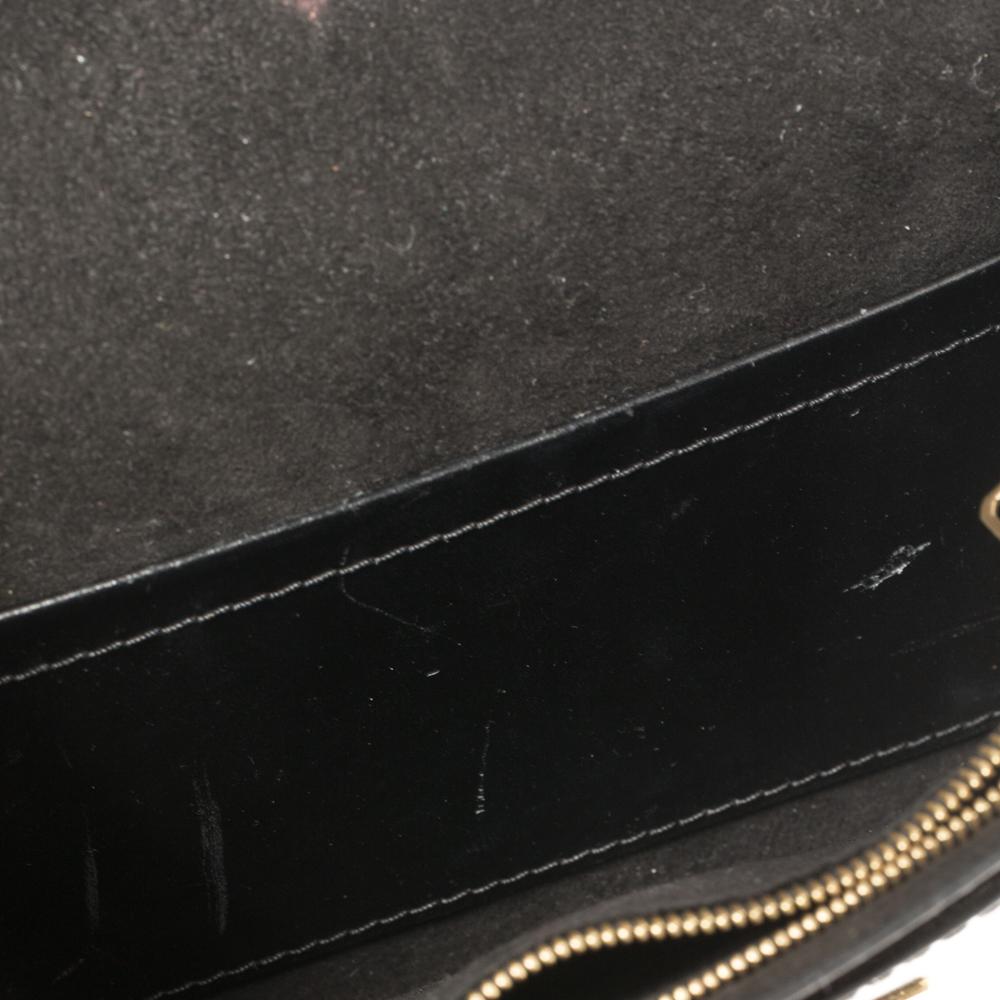Louis Vuitton Black Leather Chain Louise MM Bag 2