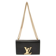 Louis Vuitton Black Leather Chain Louise MM Bag at 1stDibs