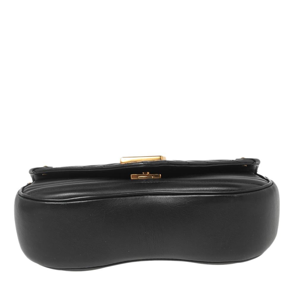Louis Vuitton Black Leather Chain New Wave MM Bag 1