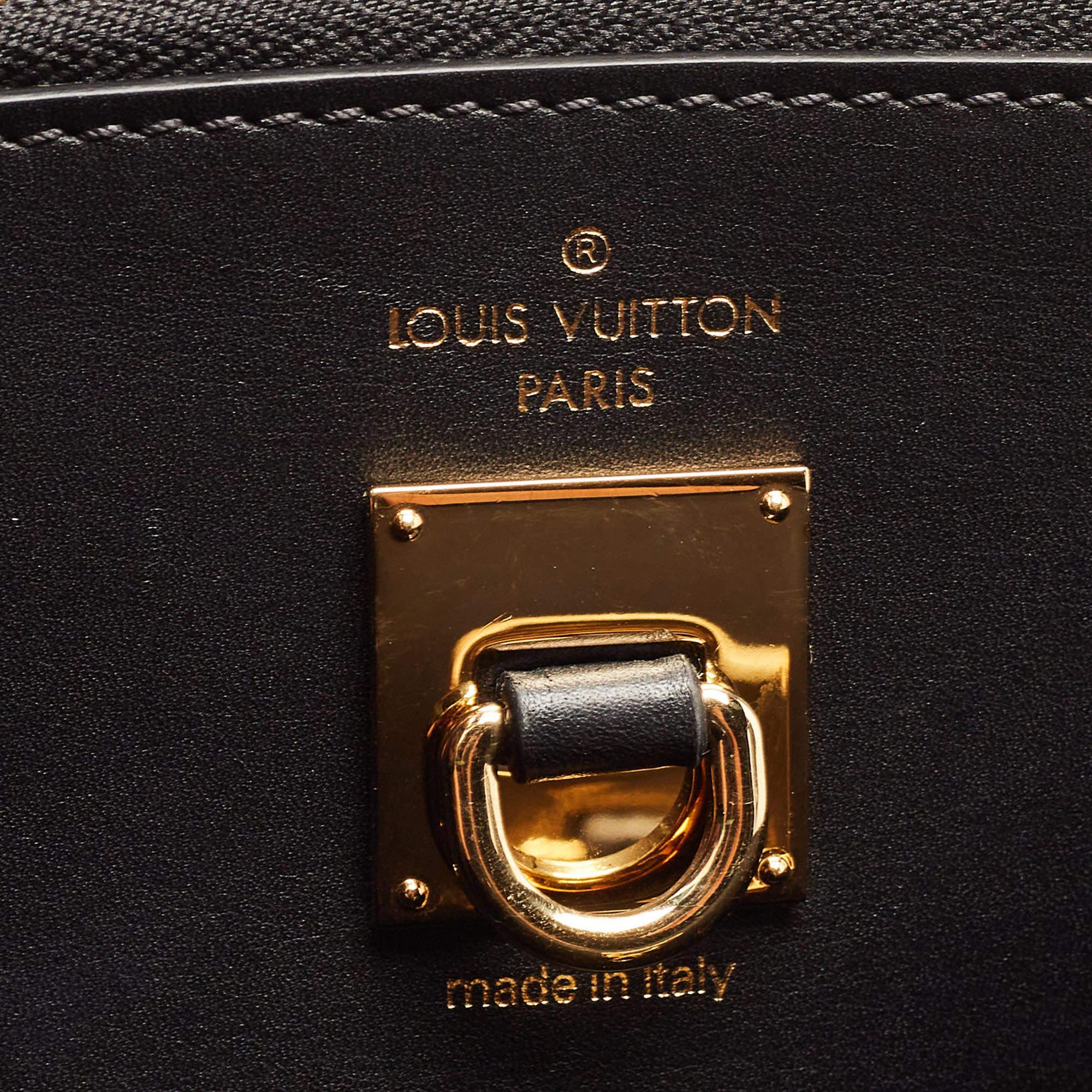 Louis Vuitton Black Leather City Steamer GM Bag For Sale 6
