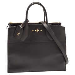 Used Louis Vuitton Black Leather City Steamer GM Bag