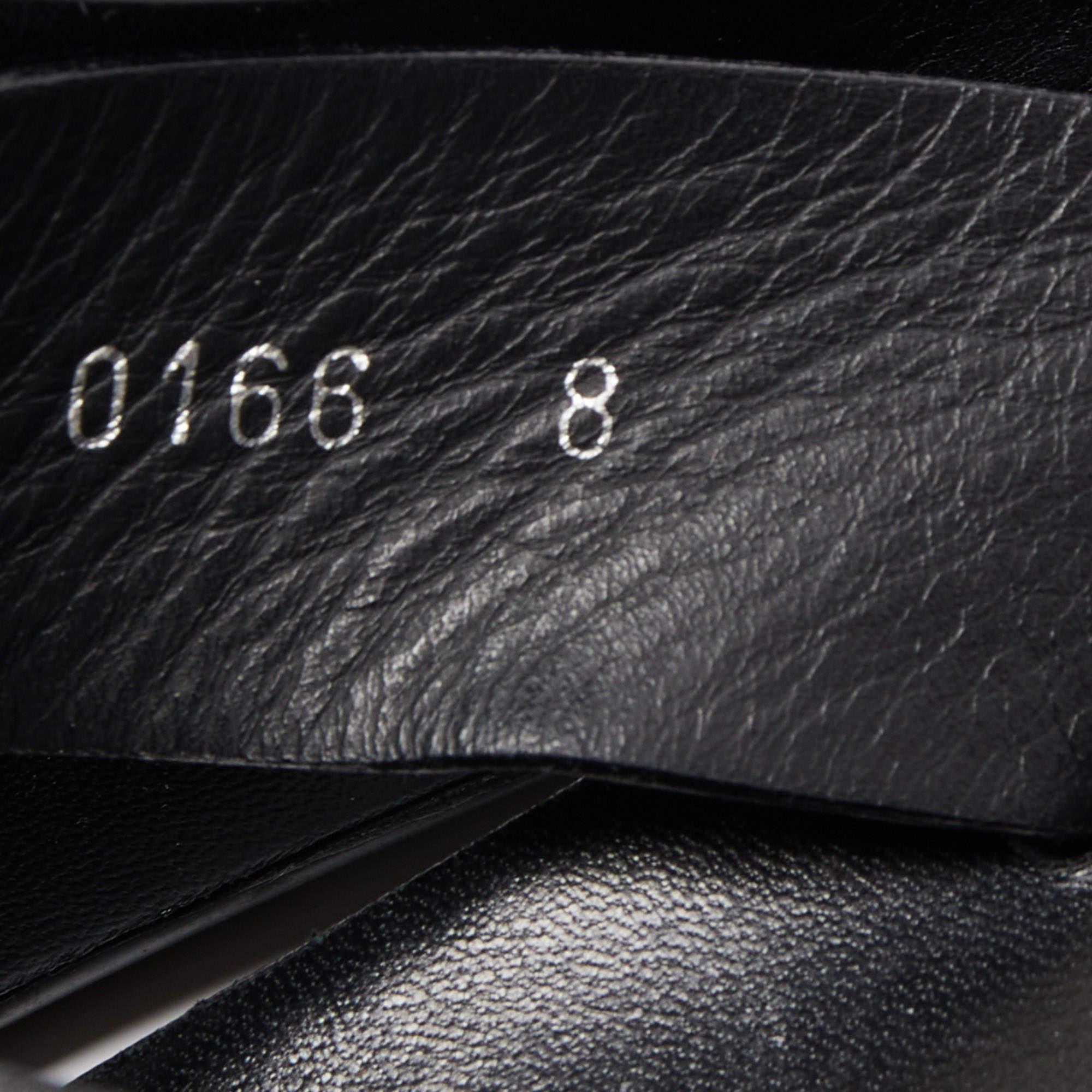 Louis Vuitton Black Leather Criss Cross Strap Flat Slide Sandals Size 42 1