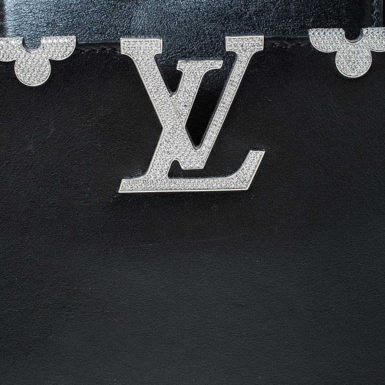 Louis Vuitton Black Leather Crystal Flowers Capucines BB Bag For Sale at  1stDibs