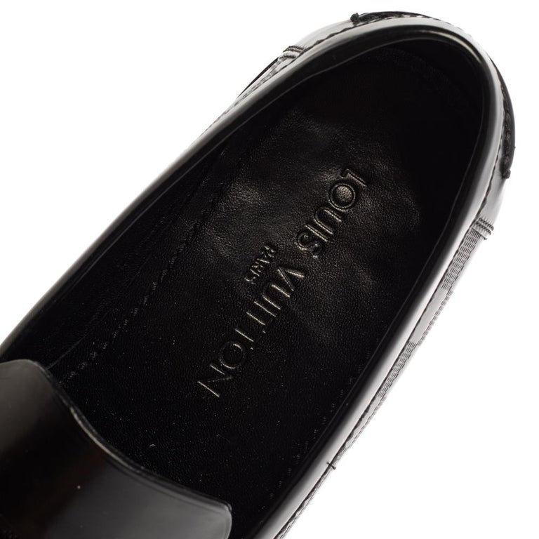 Louis Vuitton Black Damier Santiago Loafers Size 41 Louis Vuitton