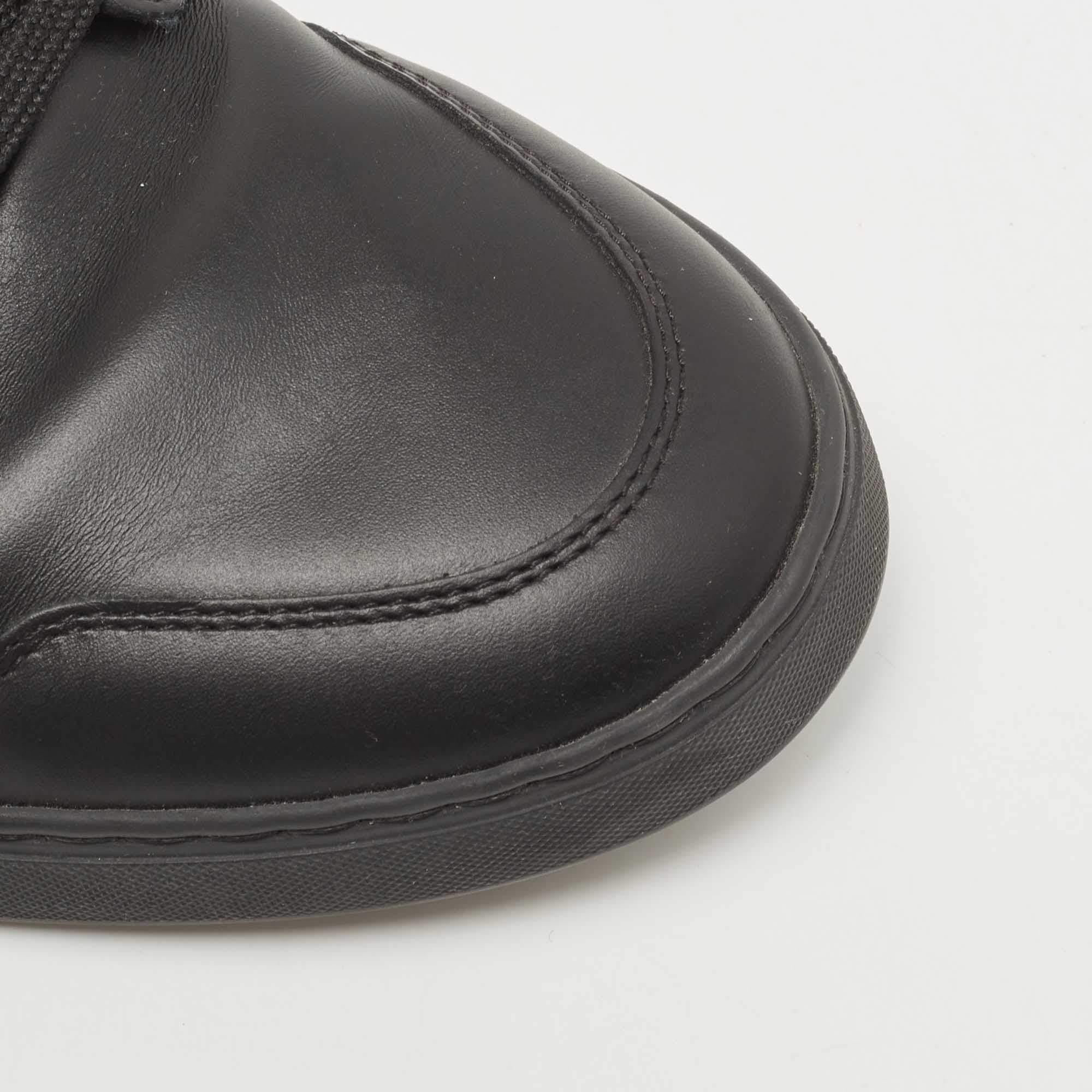Louis Vuitton Black Leather Damier Graphite Canvas Line Up Sneakers Size 42.5 2