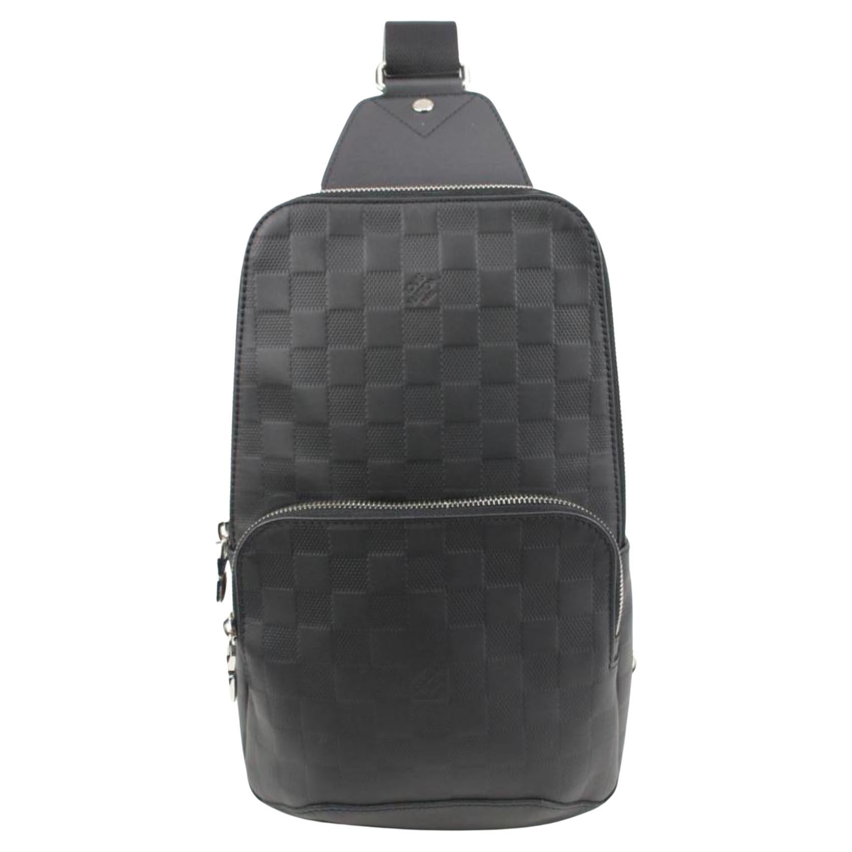 Louis Vuitton Black Leather Damier Infini Avenue Sling Bag 48lk54 For ...