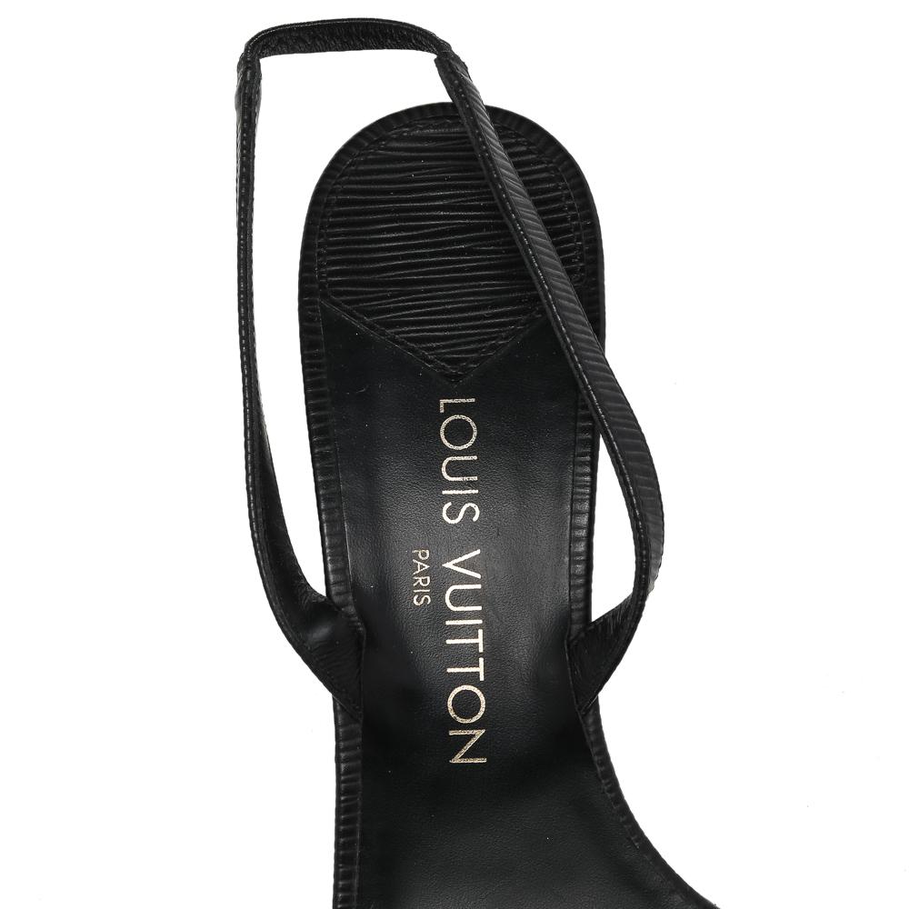 Louis Vuitton Black Leather Dice Slingback Sandals Size 40 1