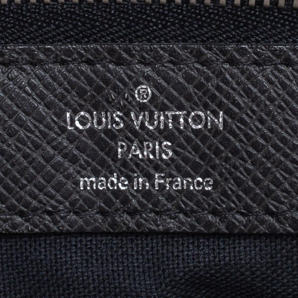 Louis Vuitton Black Leather Double Zip Documents Bag 4