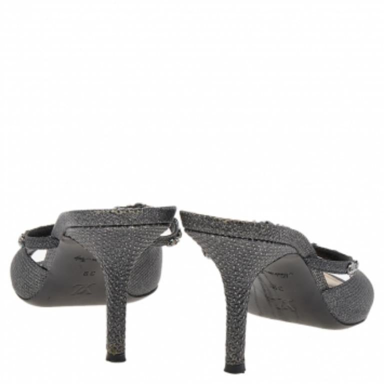 Louis Vuitton Black Leather Embellished Slide Sandals Size 39 2