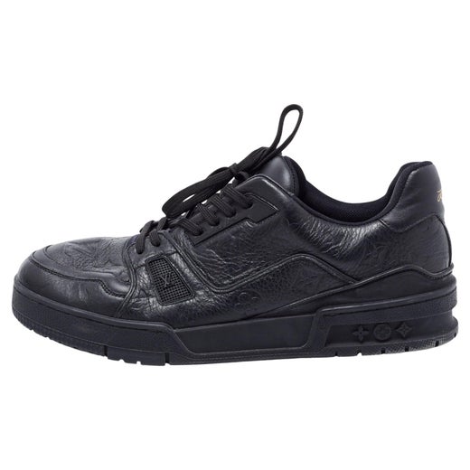 Louis Vuitton Black Leather Empreinte Low Top Sneakers Size 41 For Sale at  1stDibs