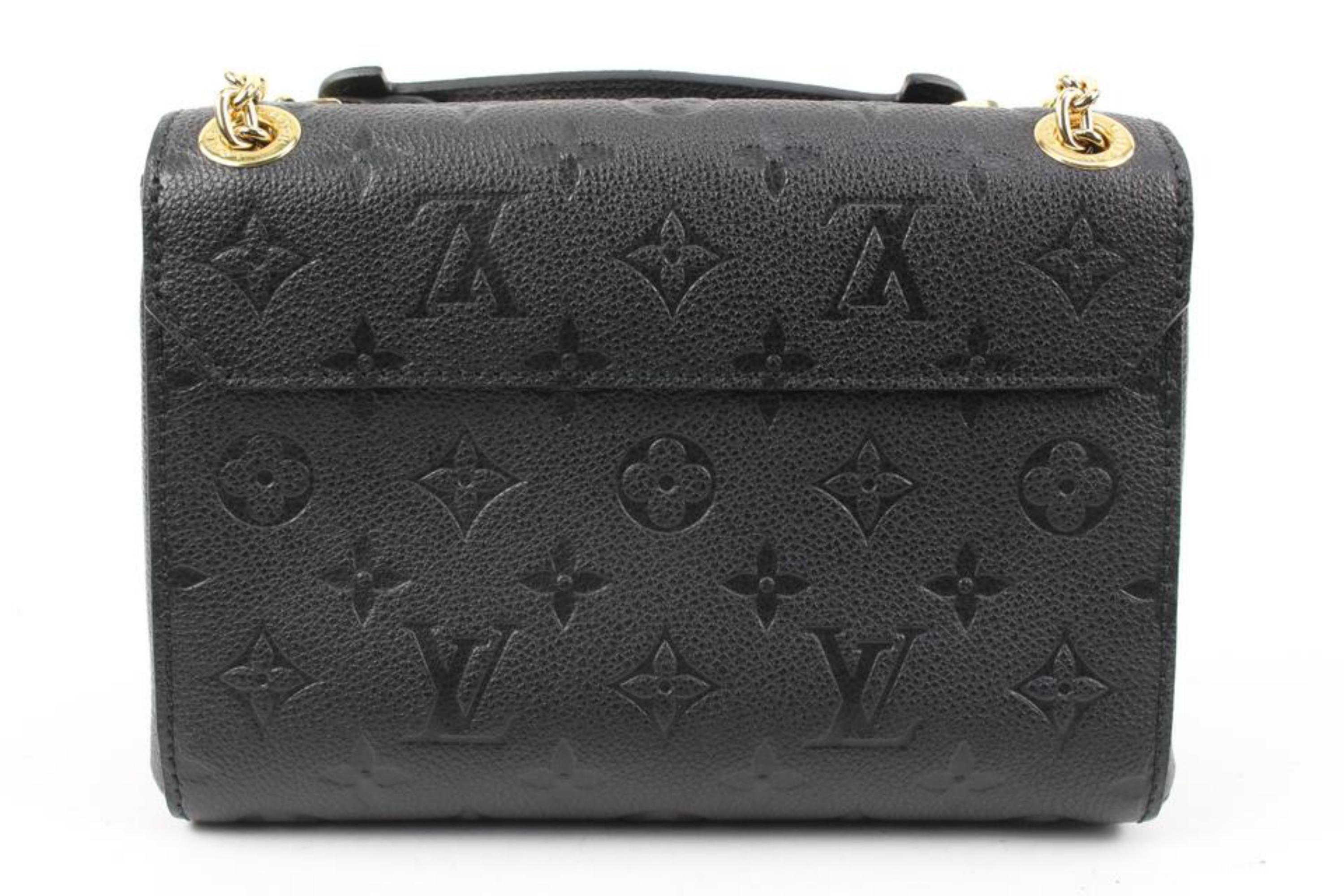 Louis Vuitton Black Leather Empreinte Vavin BB Gold Chain Crossbody 38lv21s In New Condition In Dix hills, NY