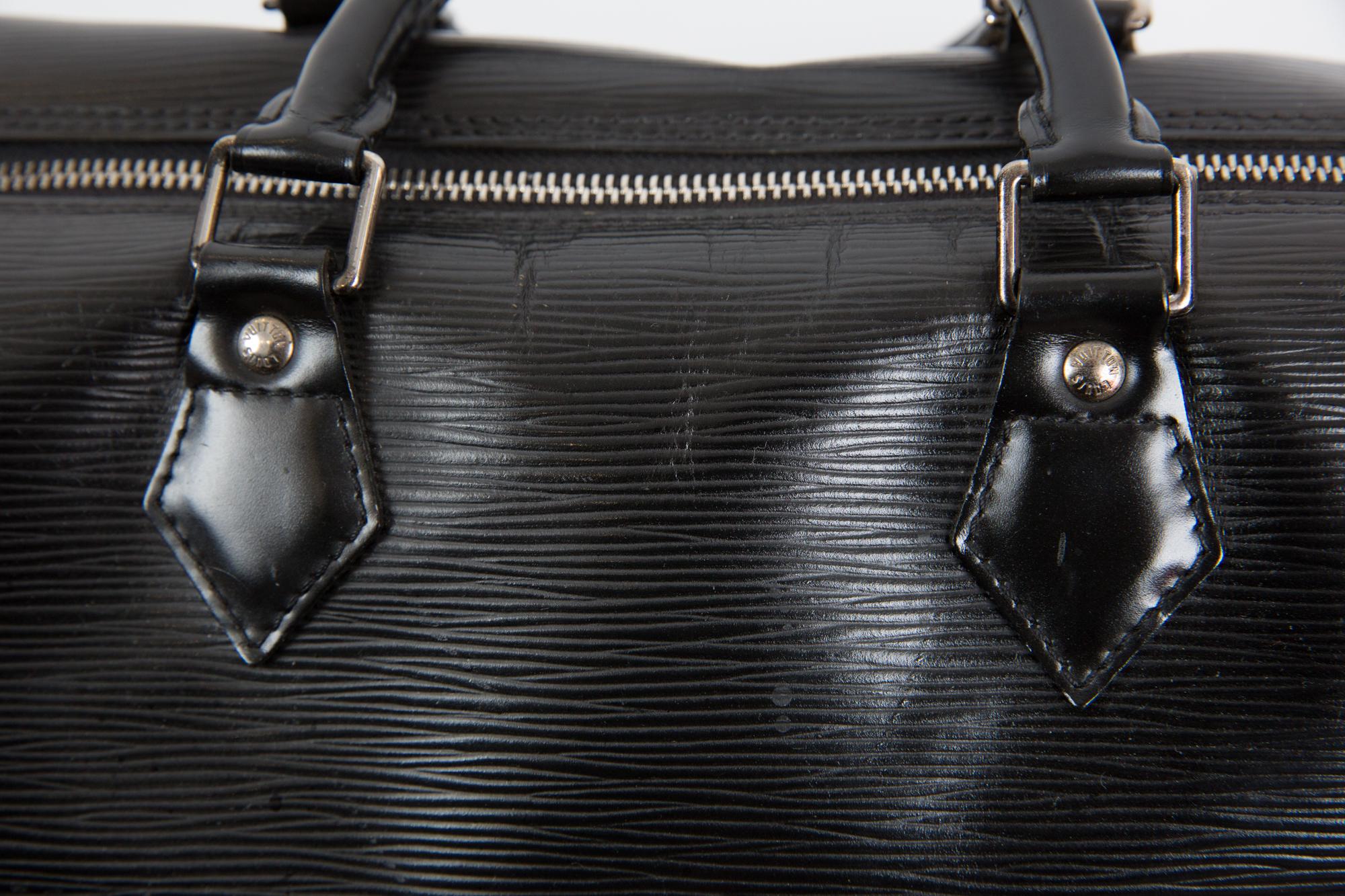 Louis Vuitton Black Leather Epi Speedy 35 Bag  3