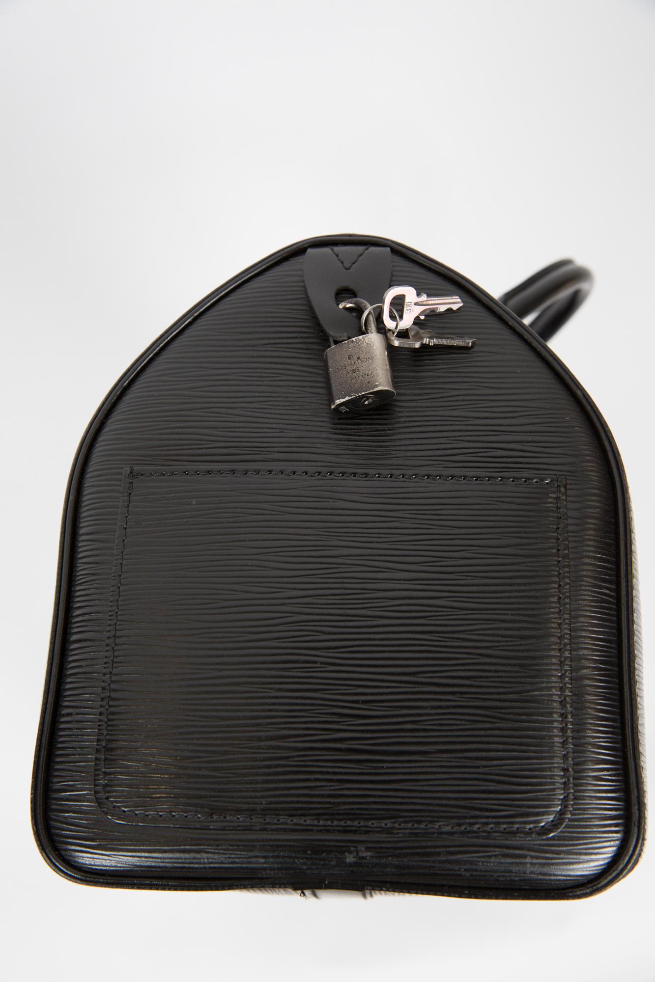 Louis Vuitton Black Leather Epi Speedy 35 Bag  4